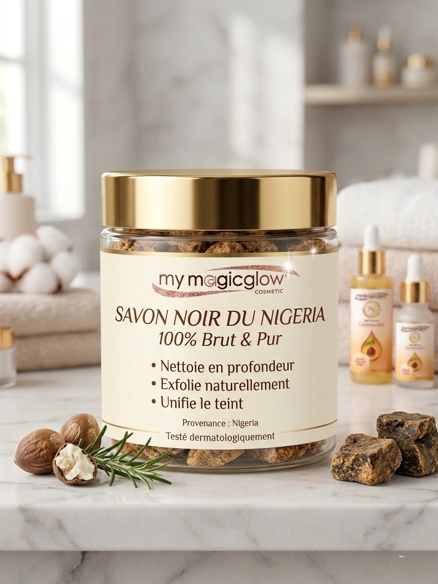 Savon noir anti imperfections 100% pur et brut du Nigéria non éclaircissant