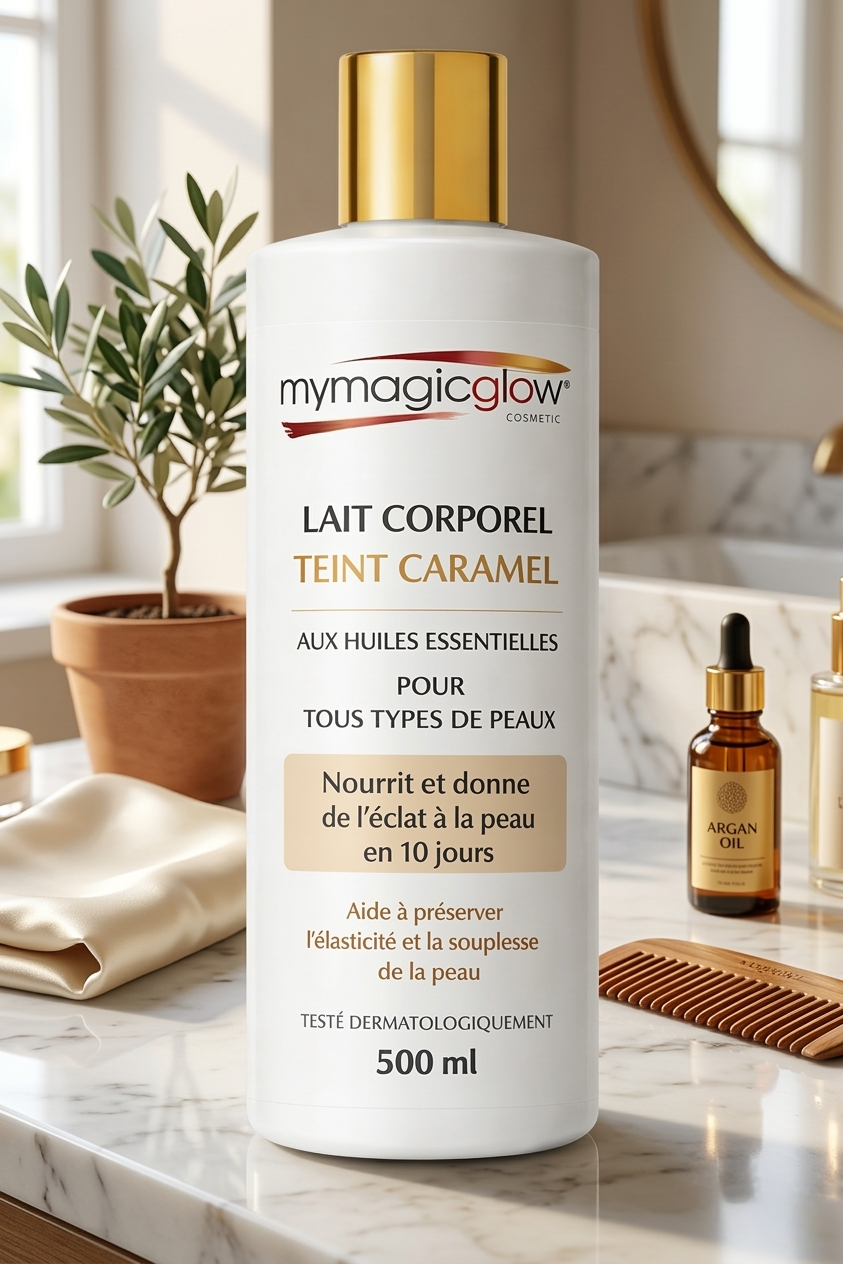 Lait Corporel Teint Caramel – Spécial Peaux Métisses & Ébènes